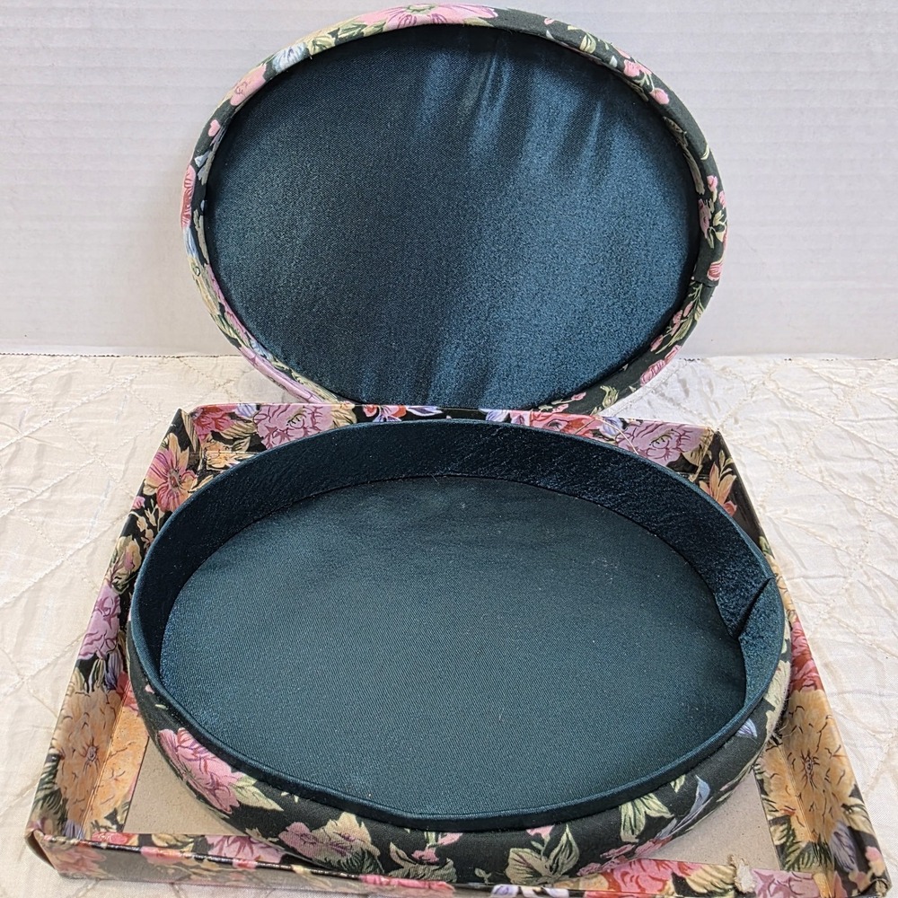 Quilted Trinket Box Floral Print Fabric Covered Sewing Trinket Box Grannycore - Picture 3 of 6